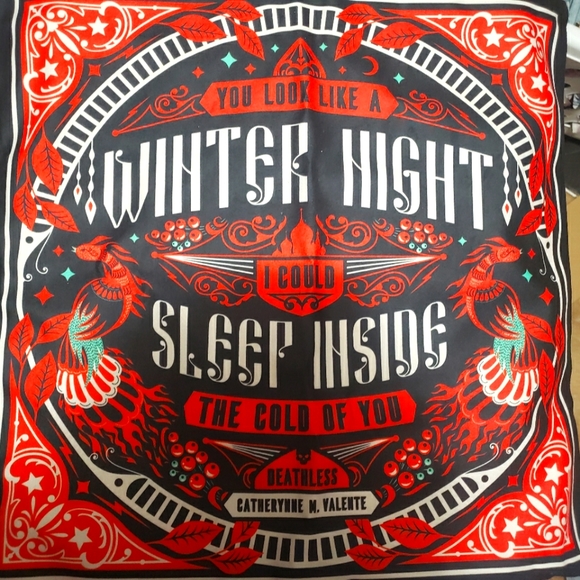 Deathless, Square Cushion Case, character art and quote on reserse Illumicrate - Picture 2 of 3